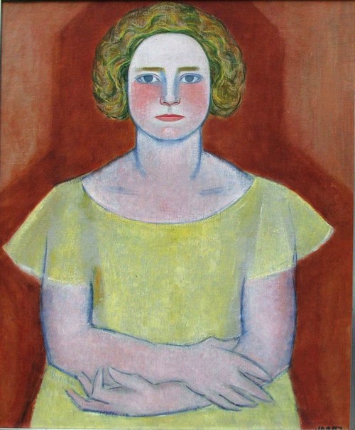 Járitz Józsa (1893-1986): Szőke női portré. Olaj, vászon, 77 x 63,5 cm; j. j. l.: Jaritz